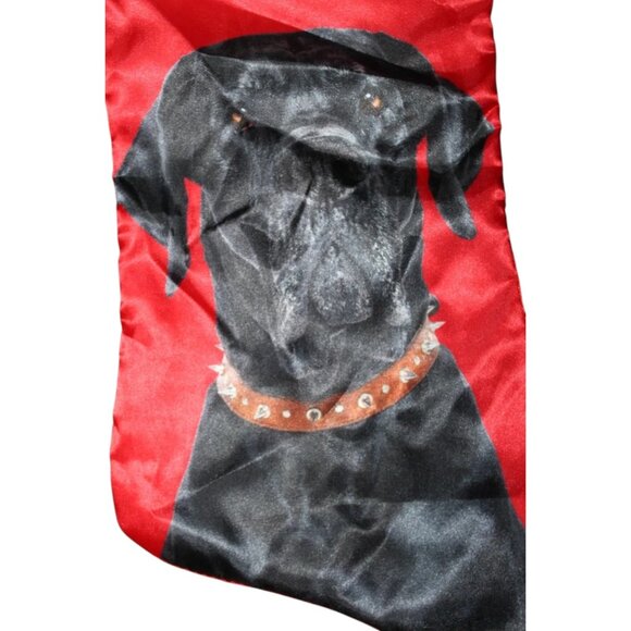 Red Satin I Love my Great Dane Christmas Stocking 18" Long - Picture 3 of 4